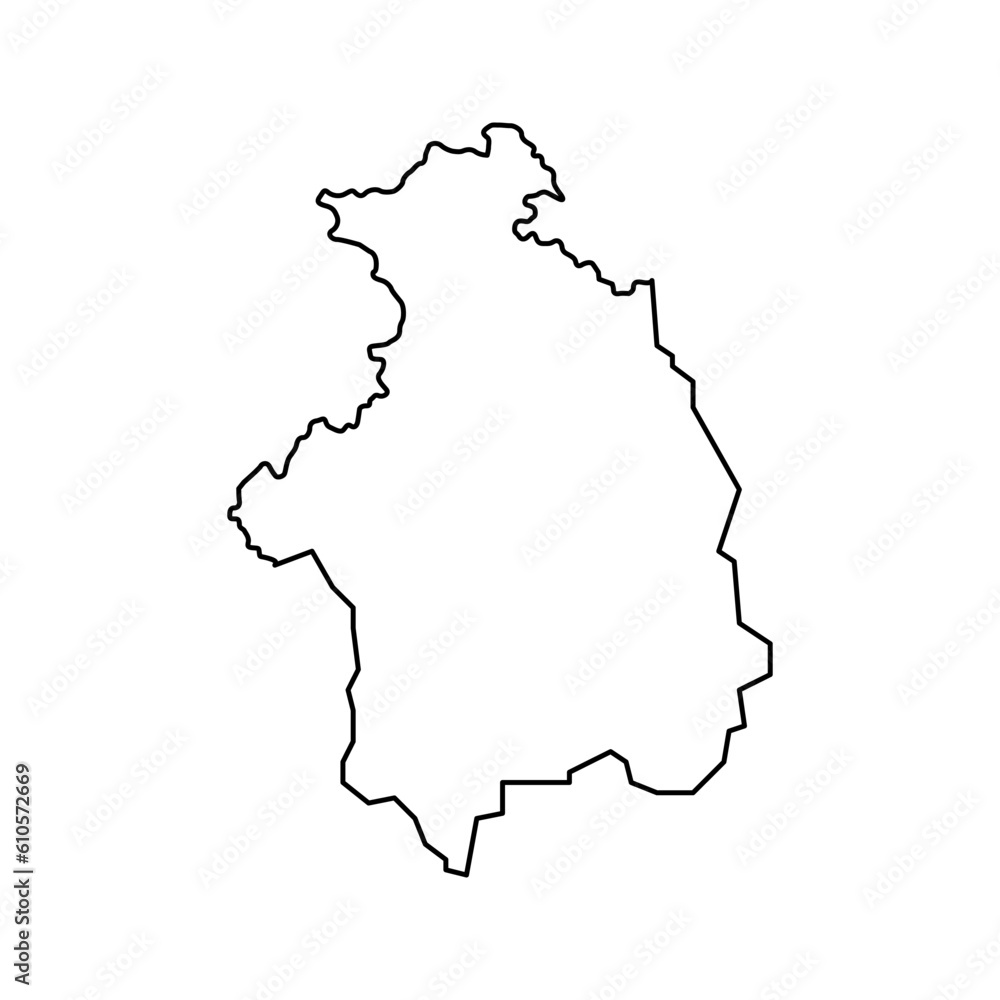 Mitrovica district map, districts of Kosovo. Vector illustration.
