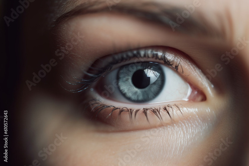 extreme close up of woman putting eye drops