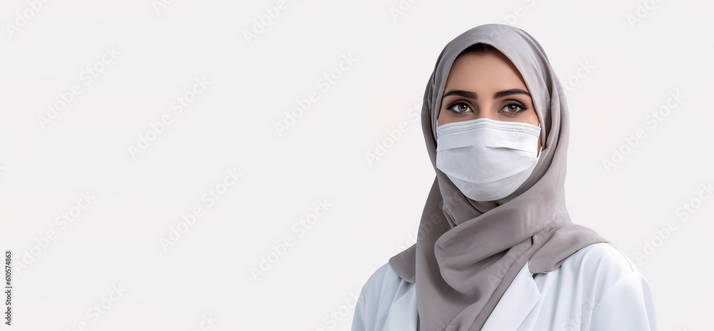 muslimah doctor isolated in white background muslimah doctor isolated in white background