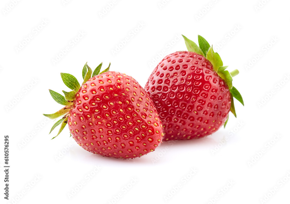 Strawberries in closeup on white background Strawberries in closeup on white background
