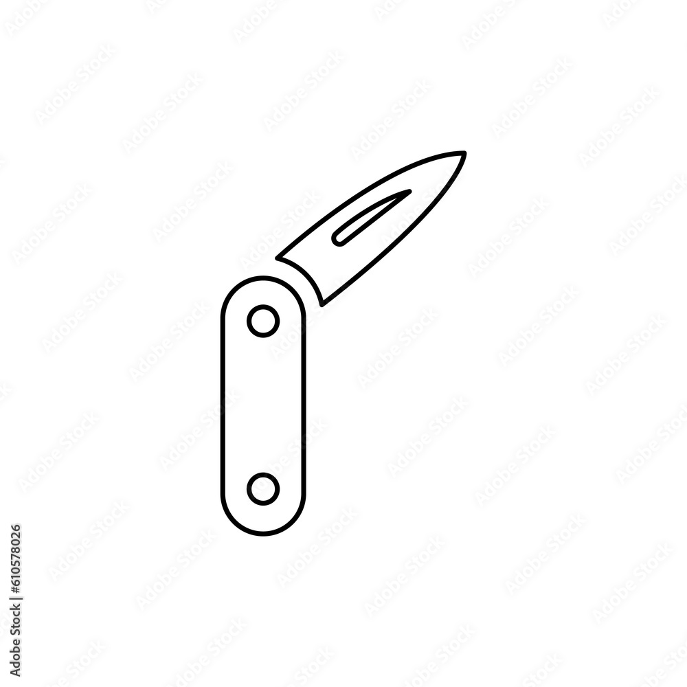folding knife icon on a white background, vector illustration folding knife icon on a white background, vector illustration