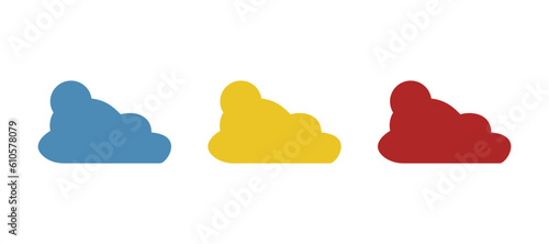 icon of clouds and sun, cloudy weather, vector illustration