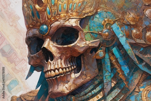 Ancient Egyptian Skull Background