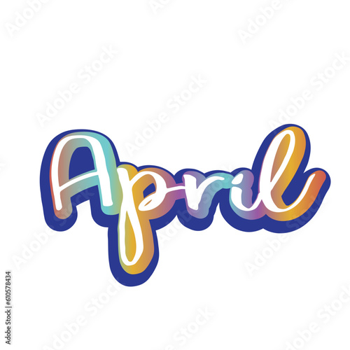 Calendar month. April gradient word art