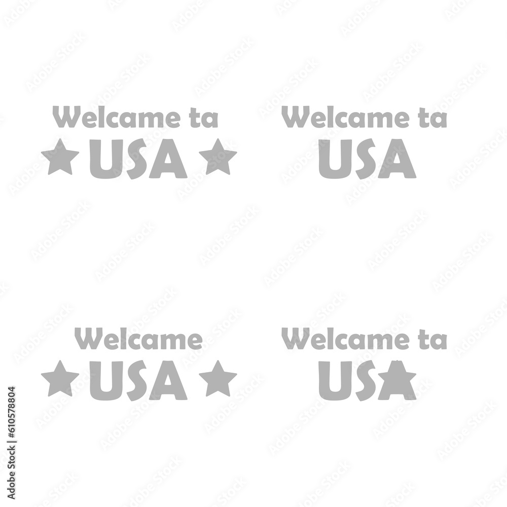 Obraz premium icon welcome to USA, on a white background, vector illustration