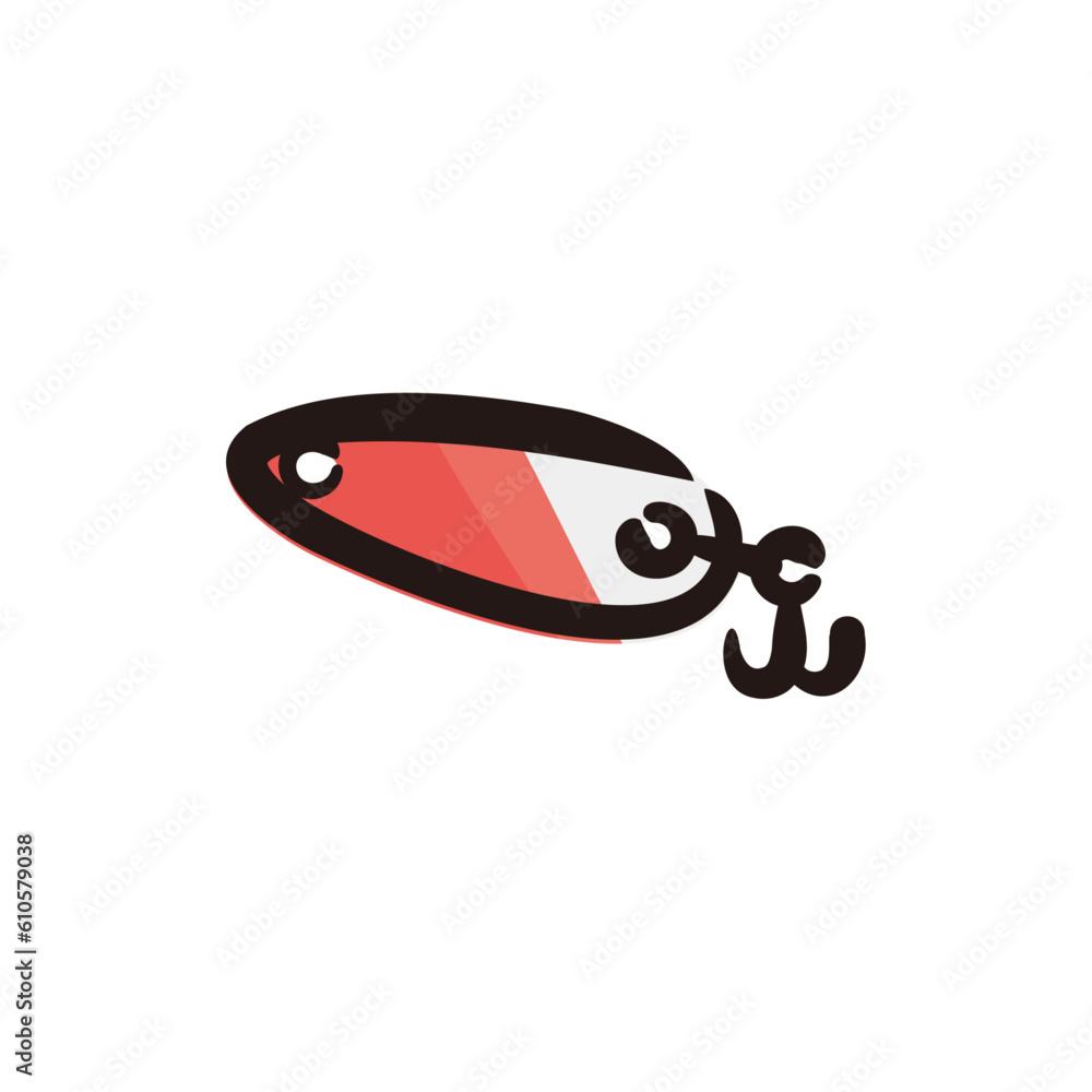 Spoon lure - Fishing lure icon/illustration (Hand-drawn line, colored version) Spoon lure - Fishing lure icon/illustration (Hand-drawn line, colored version)