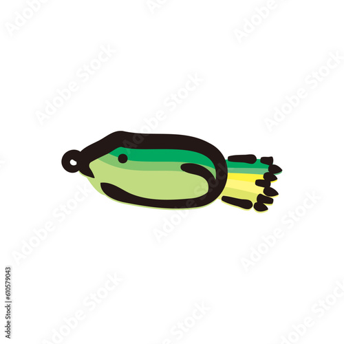 Frog lure - Fishing lure icon/illustration (Hand-drawn line, colored version)