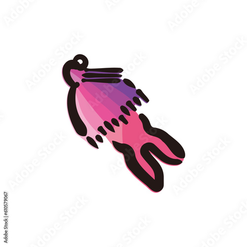 Flipping Jig - Fishing lure icon/illustration (Hand-drawn line, colored version)