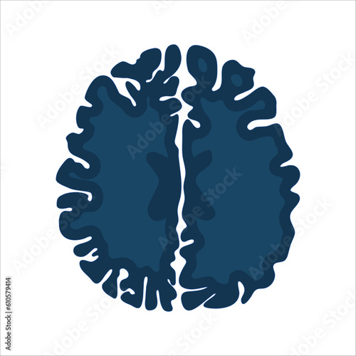 MRI brain scan icon. Medical imaging technology for mental health assessment and abnormality diagnostics. Activity visualization. Vector illustration isolated on white.