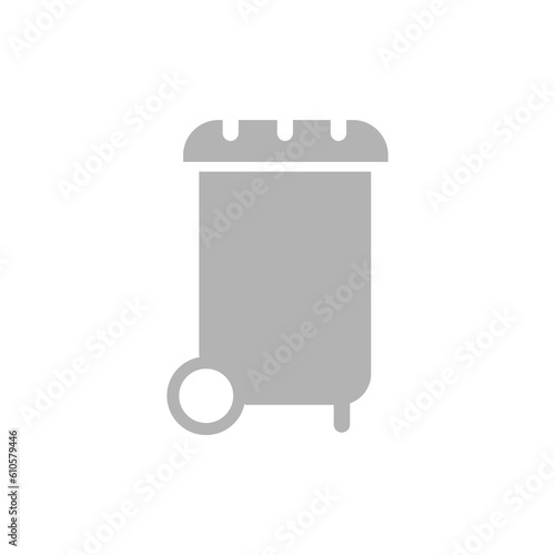 trash can icon on white background, vector illustration