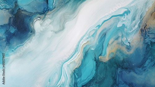 Blue ocean background abstract. Marble stone texture with Generative Ai. © yayha