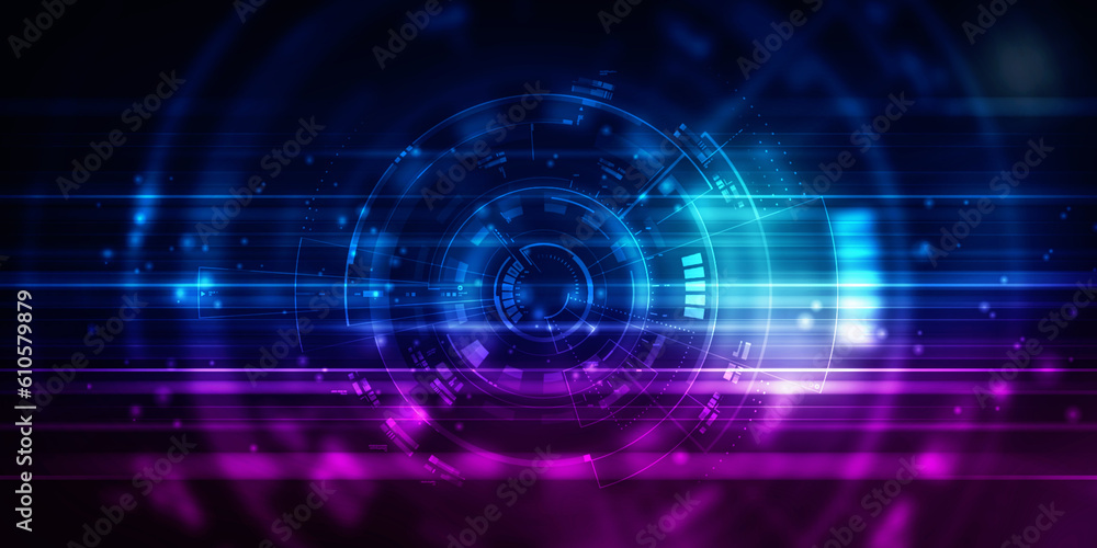 Obraz premium 2d illustration Abstract futuristic electronic circuit technology background 