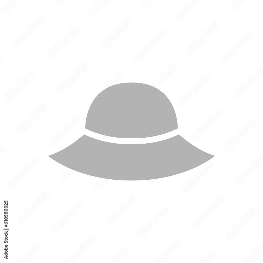 straw hat icon, on a white background, vector illustration