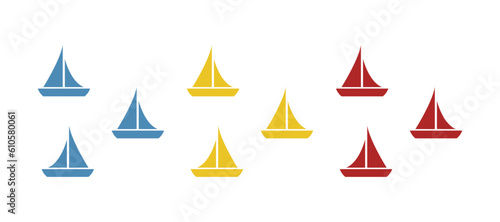 yacht icon on a white background, vector illustration
