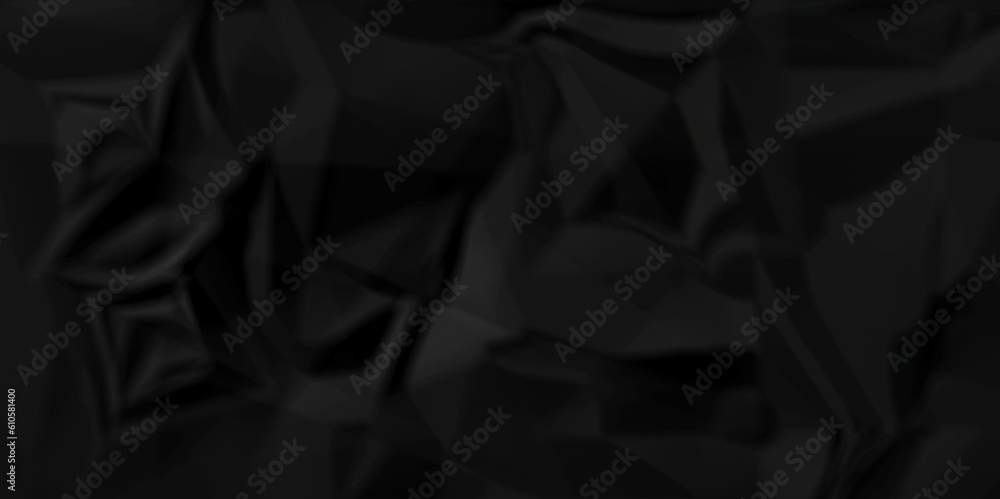 Obraz premium Black fabric texture and Crumpled black paper for background image. top view. 