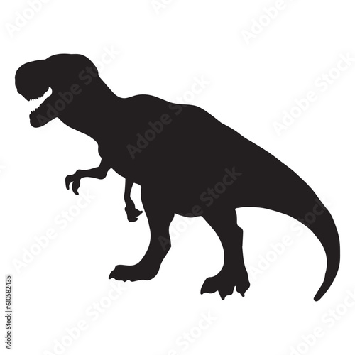 Wild dinosaur vector illustration, Prehistoric dinosaur picture, Black dinosaur icon, wildlife theme tshirt design idea © Yusuf