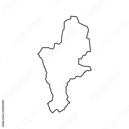 Prizren district map  districts of Kosovo. Vector illustration.