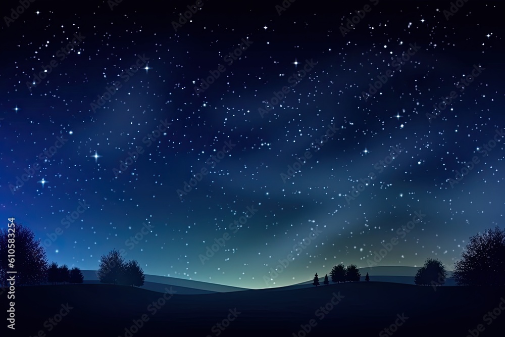 Background of an illustration of a starry night sky on a summer night. Generative AI Background of an illustration of a starry night sky on a summer night. Generative AI