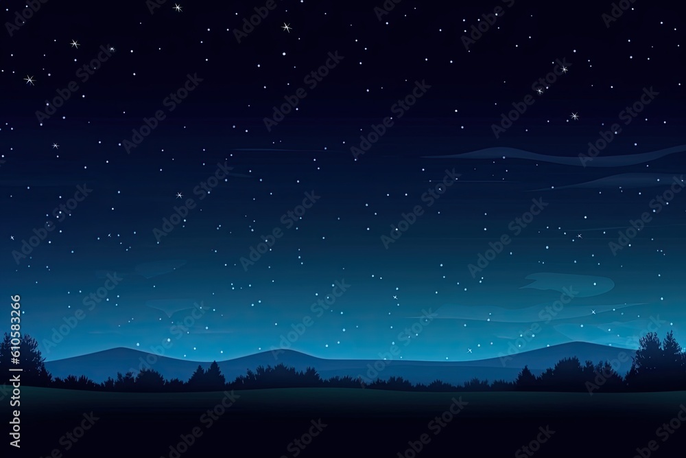 Fototapeta premium Background of an illustration of a starry night sky on a summer night. Generative AI
