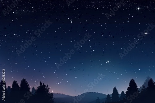 Background of an illustration of a starry night sky on a summer night. Generative AI © Gelpi