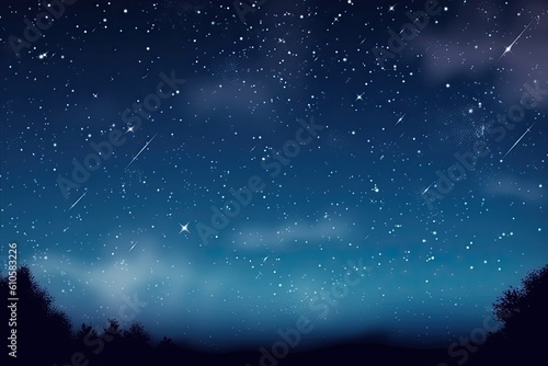 Background of an illustration of a starry night sky on a summer night. Generative AI