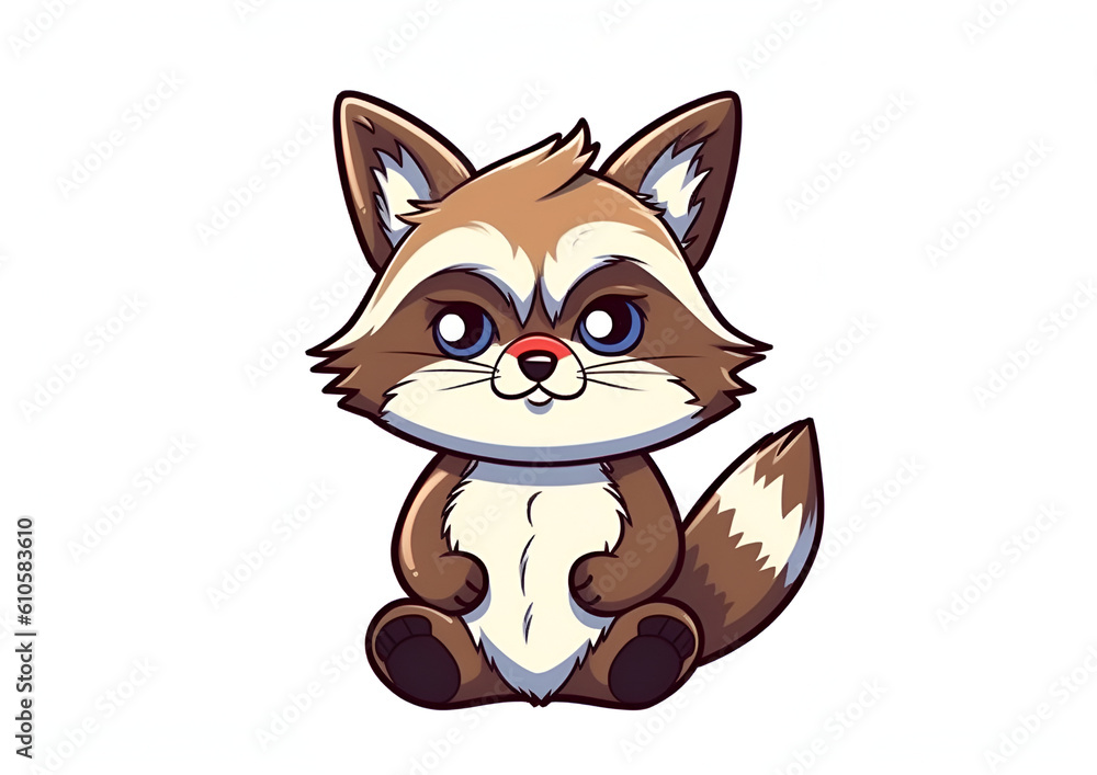 raccoon, sticker, white background. generative ai raccoon, sticker, white background. generative ai