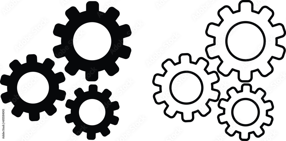 Gear icon template color editable. Gear symbol vector sign isolated.