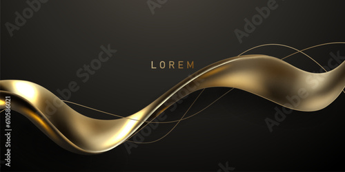 Abstract modern design black background with luxury golden elements vector illustration.