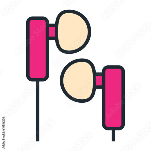 Vacuum headphones. Icon