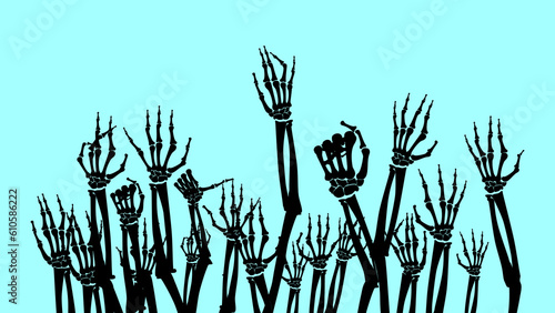 skeleton hands raised up silhouette