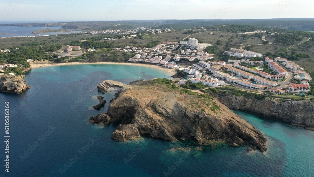 Espagne, sur l'île de Minorque, plage d'Arenal d'en Castell	