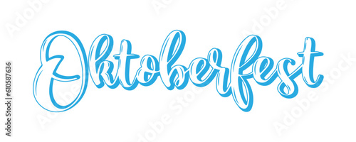 Handgeschriebenes Wort Oktoberfest als Logo. Lettering für Poster, Postkarte, Einladung