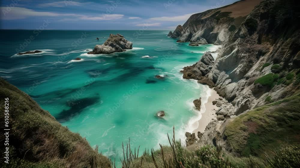 Breathtaking 4K HD Video: Coastal Majesty of Big Sur with Animated Ocean Breathtaking 4K HD Video: Coastal Majesty of Big Sur with Animated Ocean