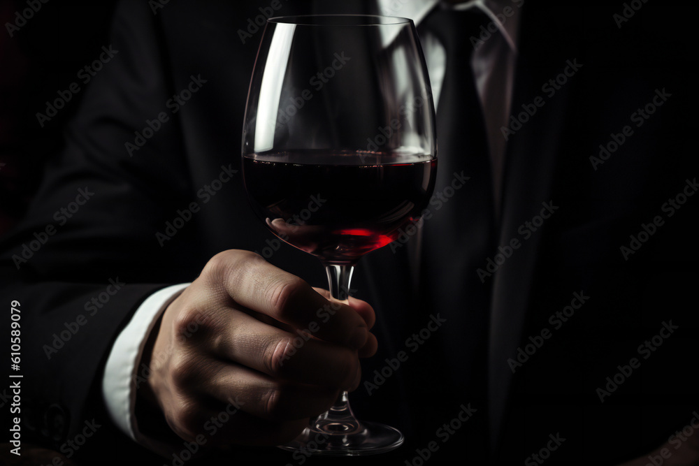 sommelier with a glass of red wine, ai generated sommelier with a glass of red wine, ai generated