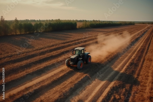 tractor on the field, ai generated