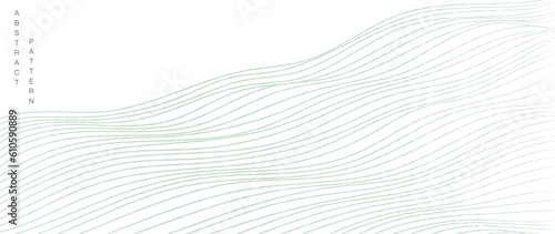 Abstract landscape background with white and grey  hand drawn line pattern vector. Ocean sea art with natural template. Banner design and wallpaper in vintage style.