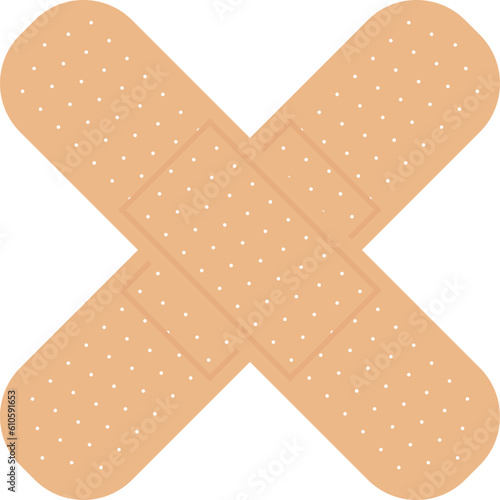 Sticking cross plaster on a white background. Vector ilustration