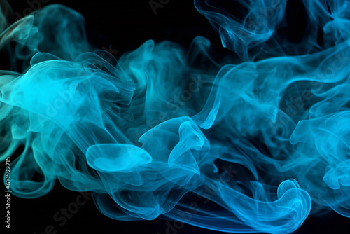 Blue smoke on black background