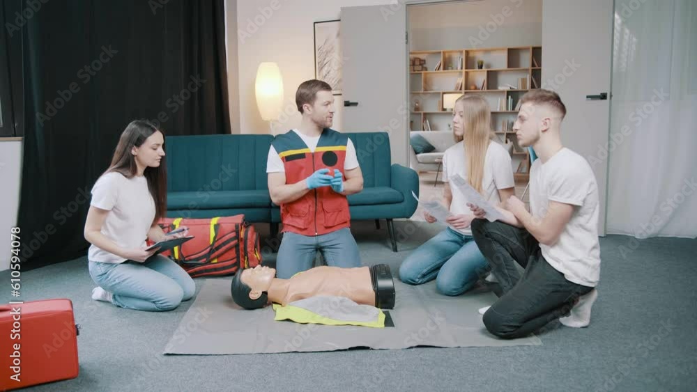 First aid resuscitation, CPR training, medicine, healthcare and medical ...