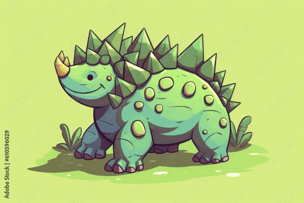 Obraz premium Isometric dinosaur illustrations have captivated the imaginations of both dinosaur enthusiasts and art lovers alike. These unique artworks bring prehistoric creatures to life.