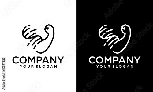 Strong DNA Fitness logo vector design template