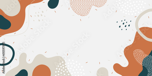 Cute doodle pattern background with abstract shapes and dots. Modern vector pattern for Banner, Flyer, Cover...