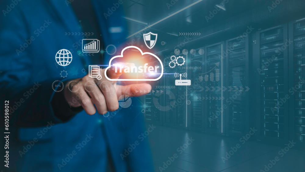 cloud technology data storage and transfer, a global network infrastructure for online access to databases and files in upload and download. With secure software backup data. cloud technology data storage and transfer, a global network infrastructure for online access to databases and files in upload and download. With secure software backup data.