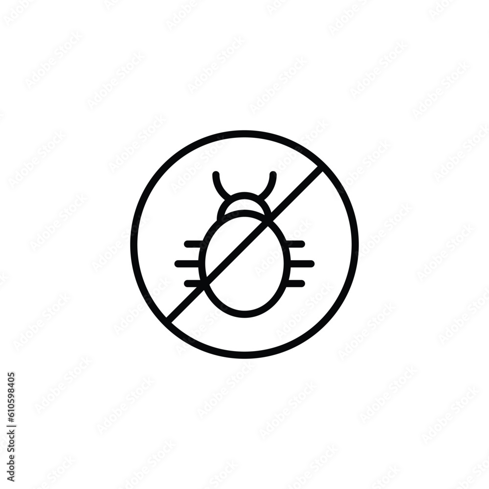 No Virus icon design with white background stock illustration No Virus icon design with white background stock illustration