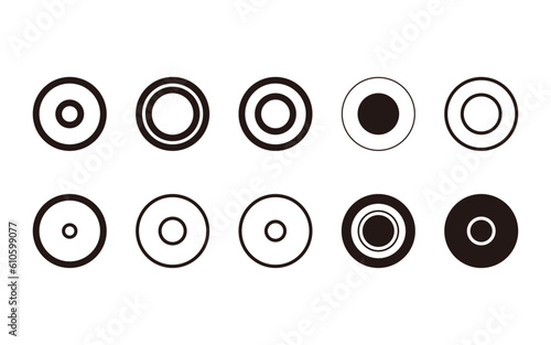 Icon set of overlapping circles