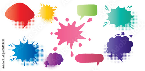 Pop colorful art style comic sound effects, Vector Cartoon explosions, sound expression and comic speech bubble, set