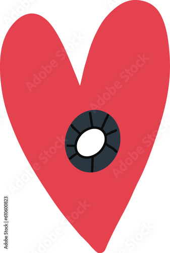 Hole in the heart isolated on white. Conception of feelings of emptiness, loneliness, loss
