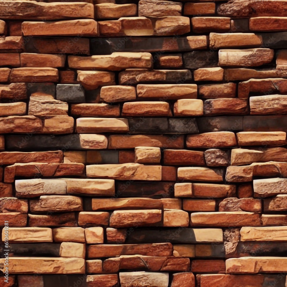 Obraz premium Realistic brick wall texture,modern style,Generative ai