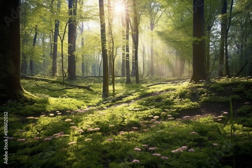 morning in the forest made with Generative AI