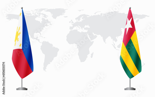 Philippines and Togo flags for official meeting